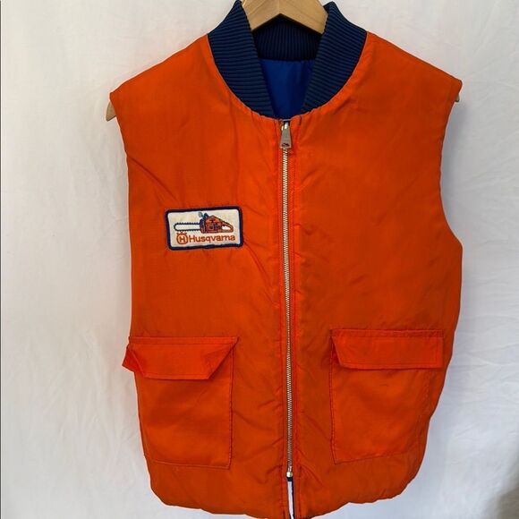 Vintage reversible puffer vest Husqvarna sz M - Picture 4 of 4